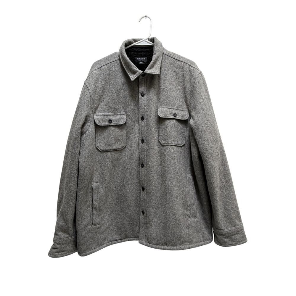 Nordstrom Wool Button Down Shirt Jacket Mens 2XL Gray Quiet Luxury Casual